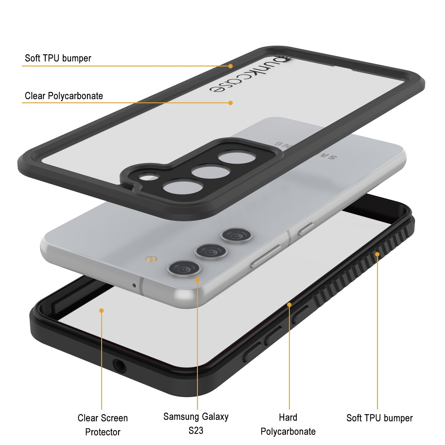 Galaxy S23 Water/ Shockproof [Extreme Series] With Screen Protector Case [Black]