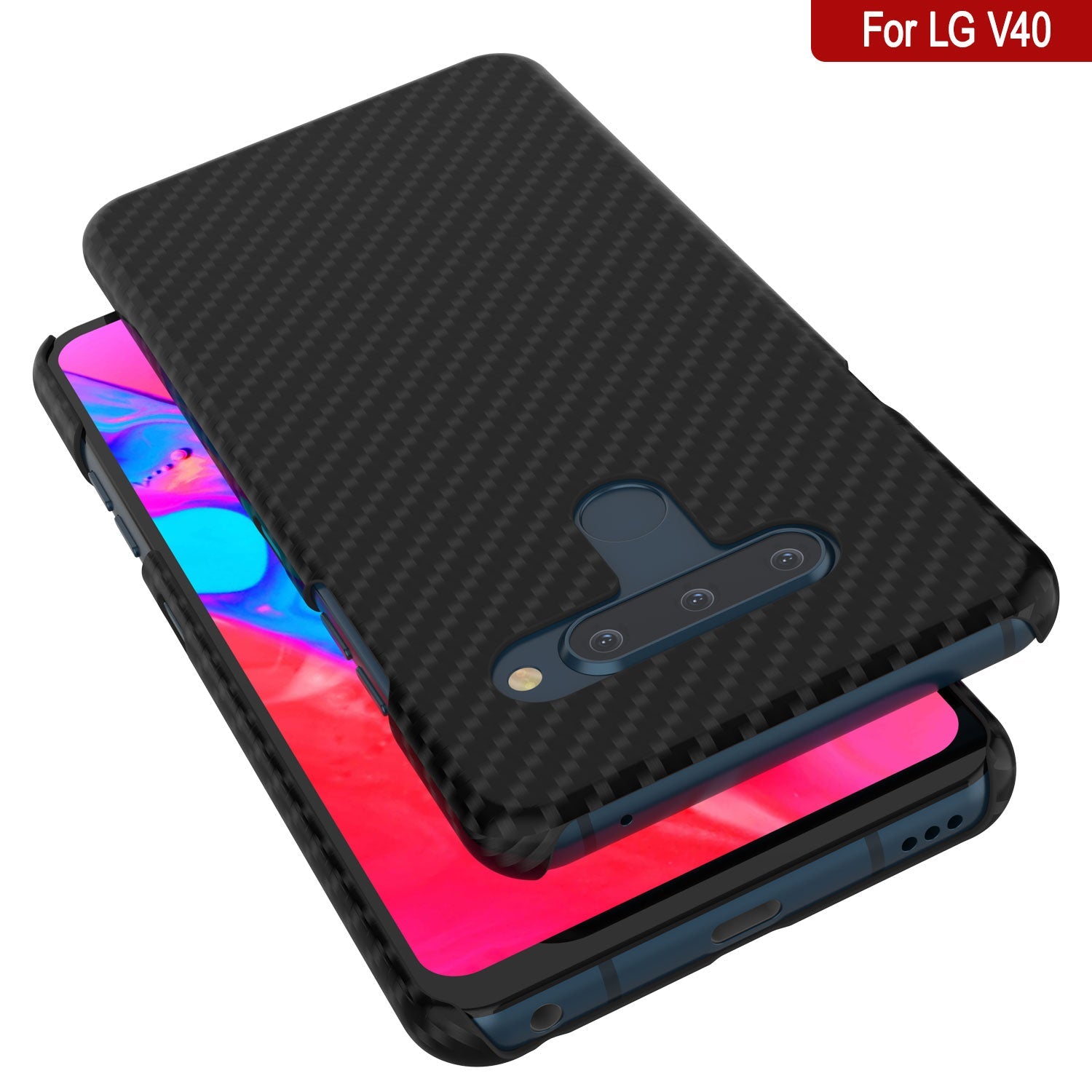 PunkCase LG V40 Case [CarbonShield Series] Ultra Thin & Protective Cover