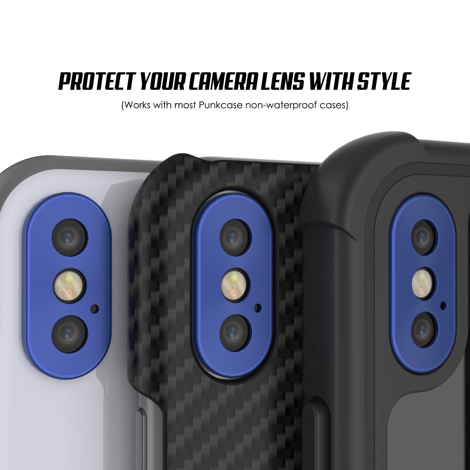Punkcase iPhone XS Max Camera Protector Ring [Blue]
