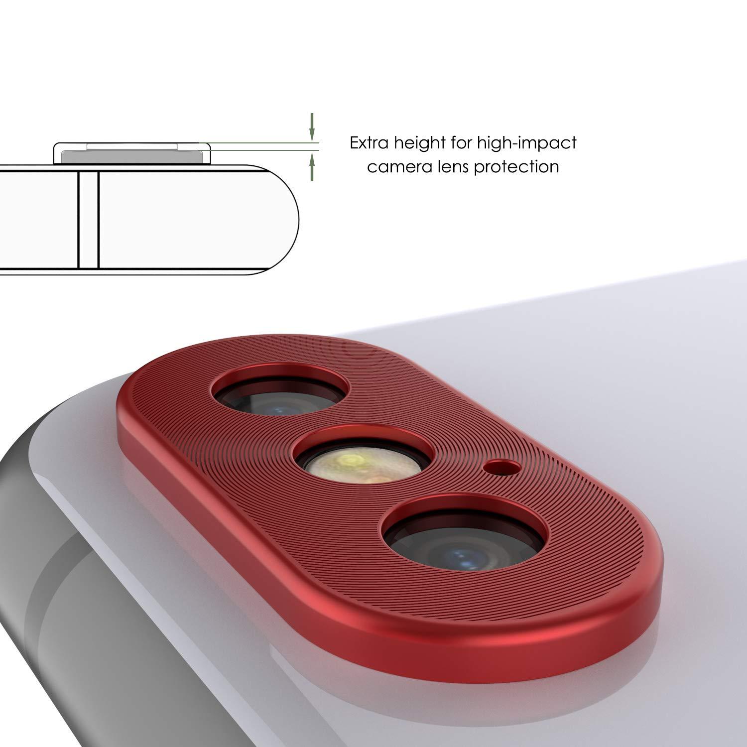 Punkcase iPhone XS Camera Protector Ring [Red]