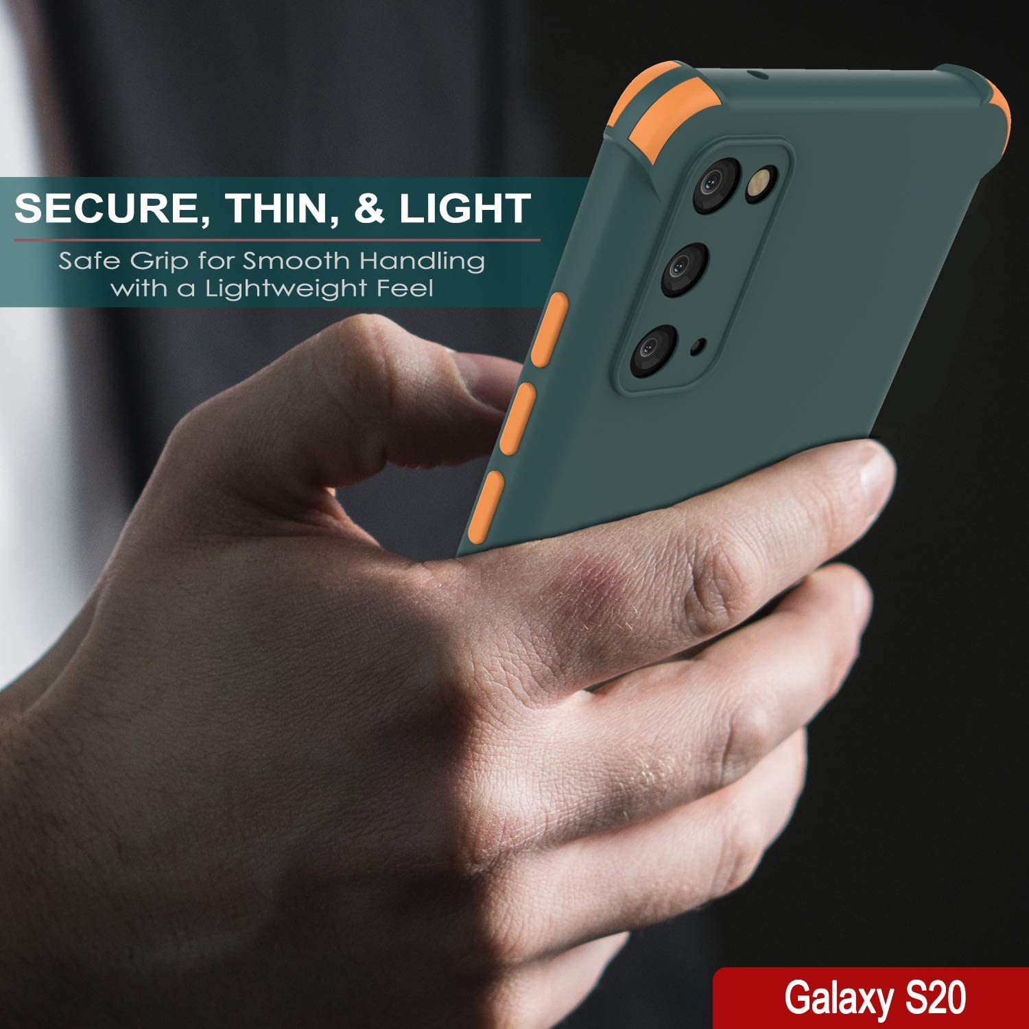 Punkcase Protective & Lightweight TPU Case [Sunshine Series] for Galaxy S20 [Dark Green]