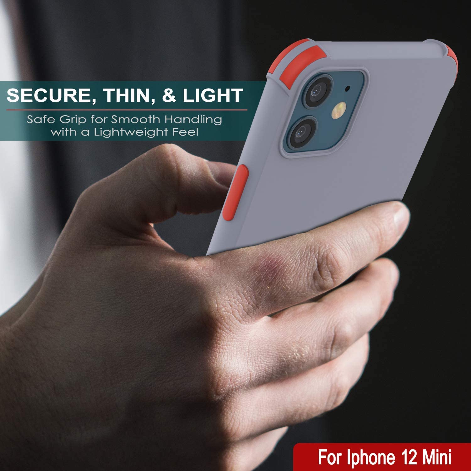 Punkcase Protective & Lightweight TPU Case [Sunshine Series] for iPhone 12 Mini [Grey]