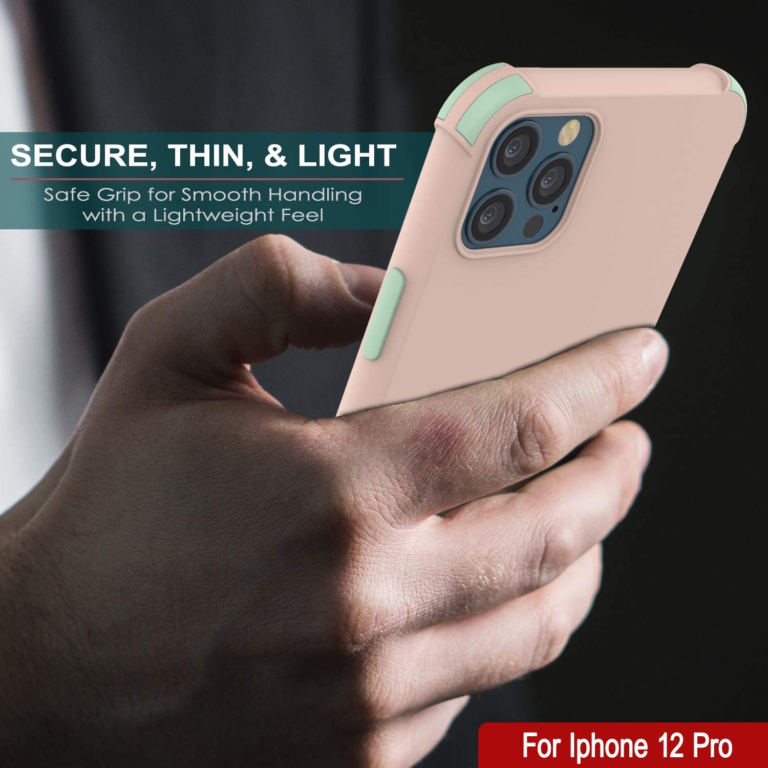 Punkcase Protective & Lightweight TPU Case [Sunshine Series] for iPhone 12 Pro [Pink]