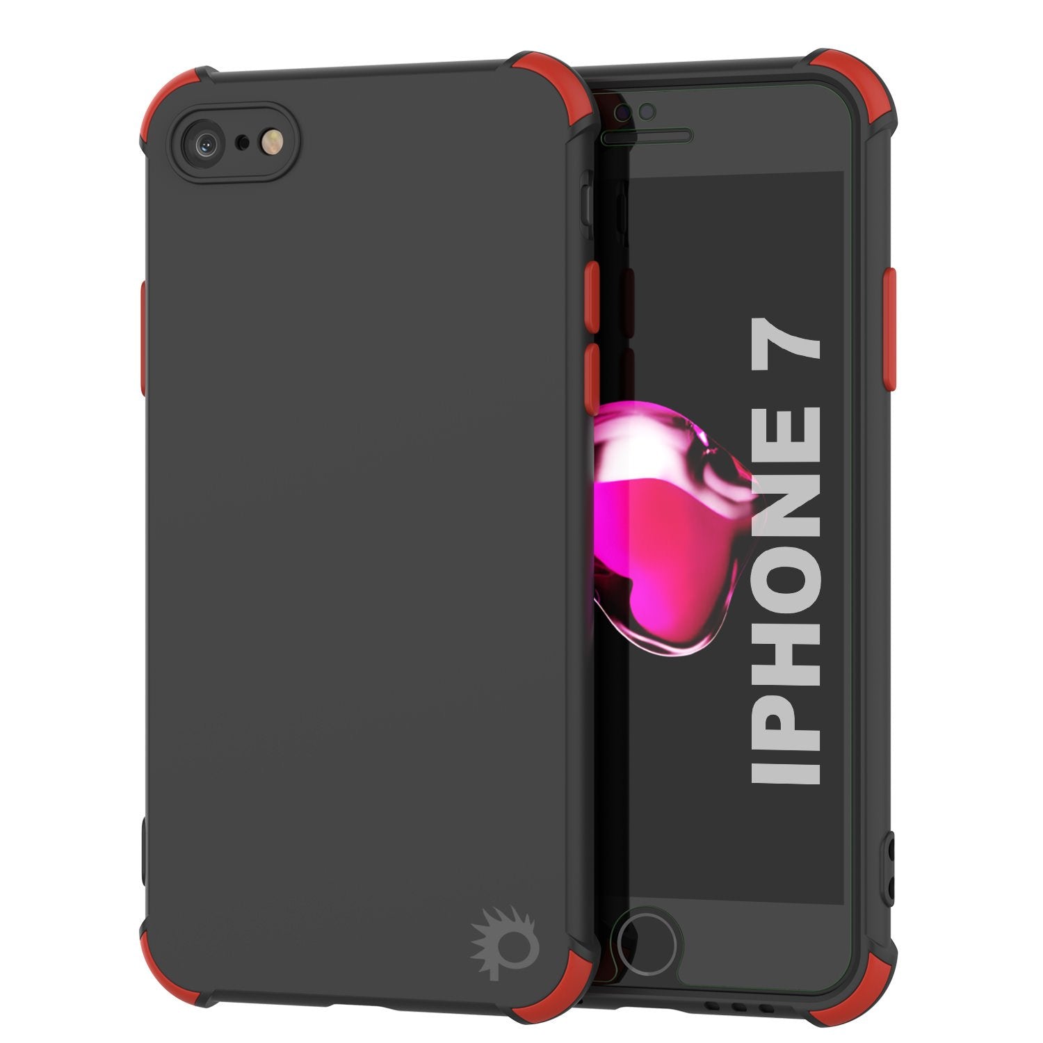 Punkcase Protective & Lightweight TPU Case [Sunshine Series] for iPhone 7 [Black]