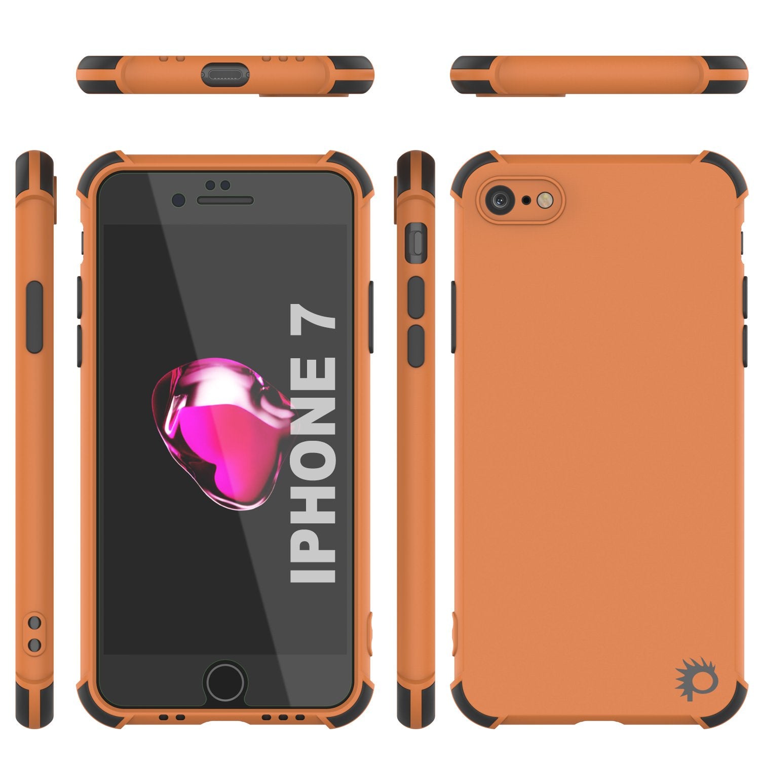Punkcase Protective & Lightweight TPU Case [Sunshine Series] for iPhone 7 [Orange]