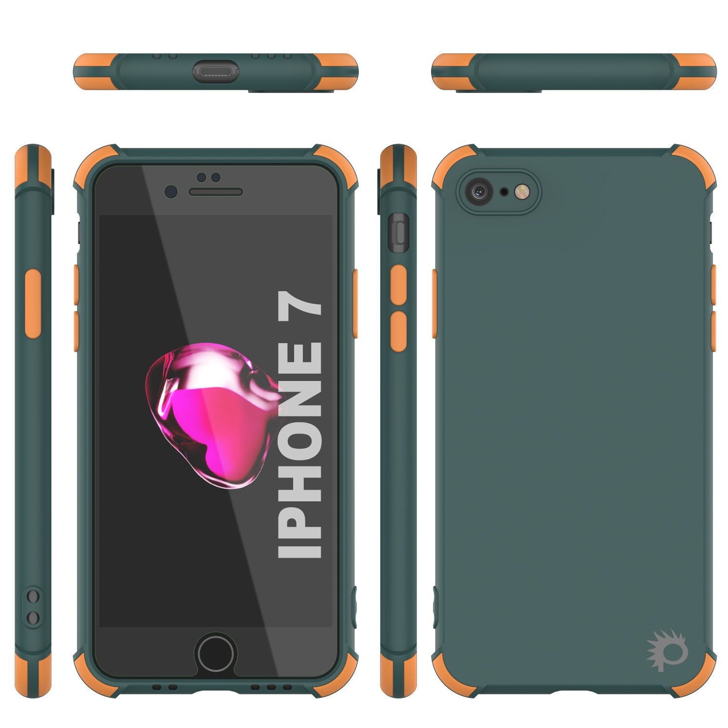 Punkcase Protective & Lightweight TPU Case [Sunshine Series] for iPhone 7 [Dark Green]