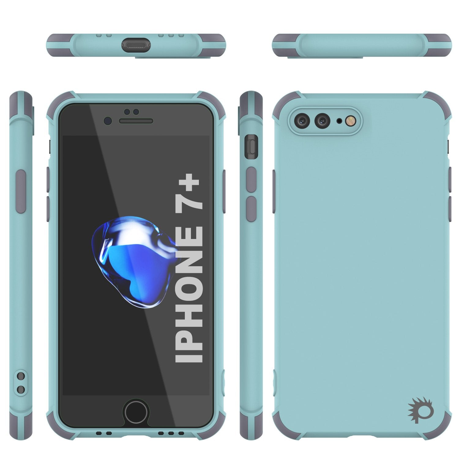 Punkcase Protective & Lightweight TPU Case [Sunshine Series] for iPhone 7+ Plus [Teal]