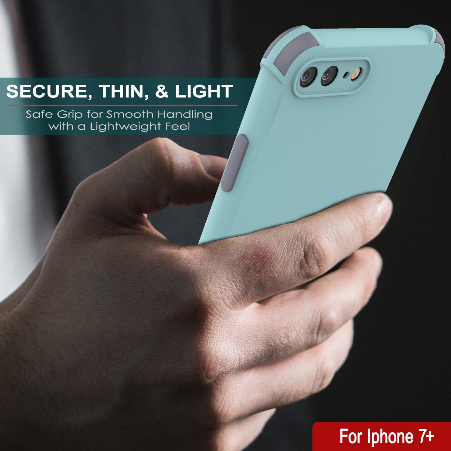 Punkcase Protective & Lightweight TPU Case [Sunshine Series] for iPhone 7+ Plus [Teal]
