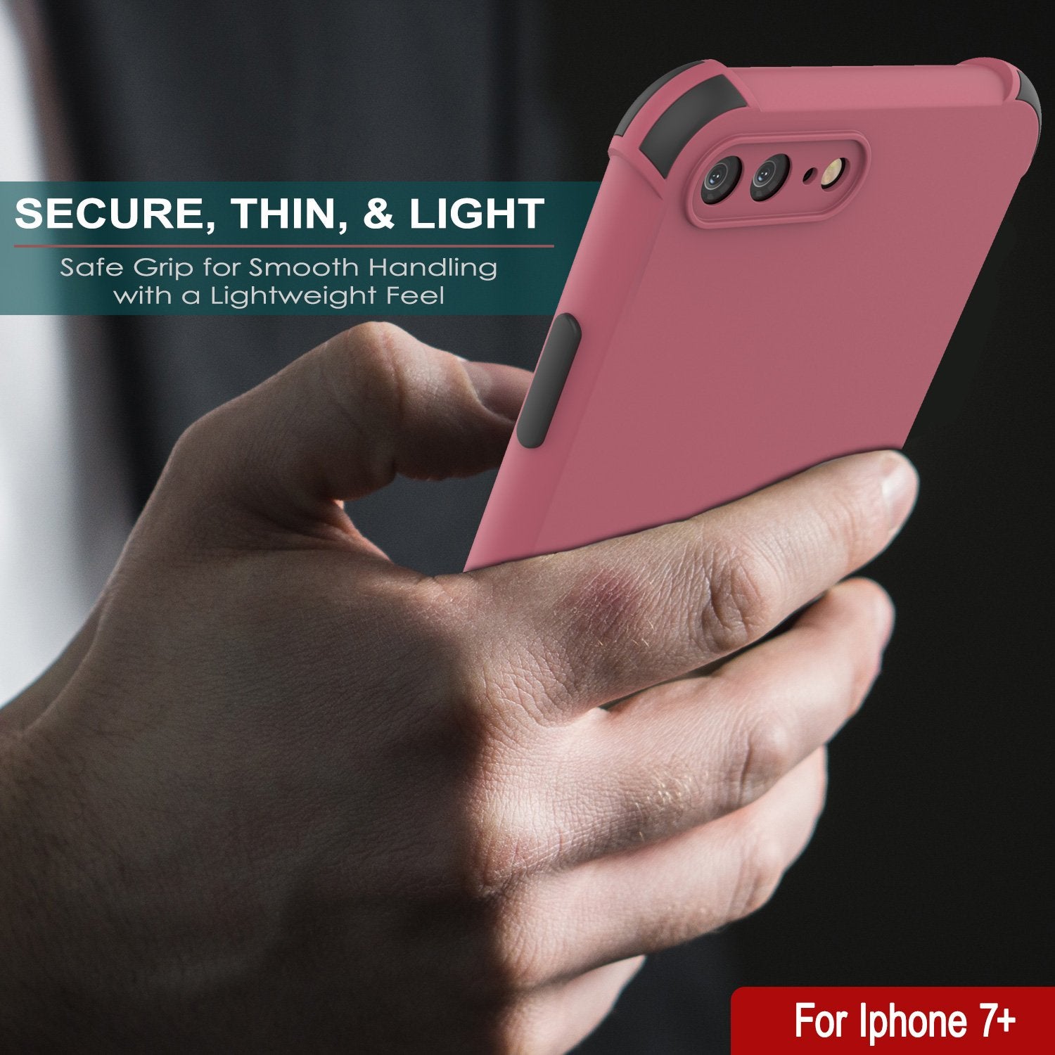 Punkcase Protective & Lightweight TPU Case [Sunshine Series] for iPhone 7+ Plus [Rose]