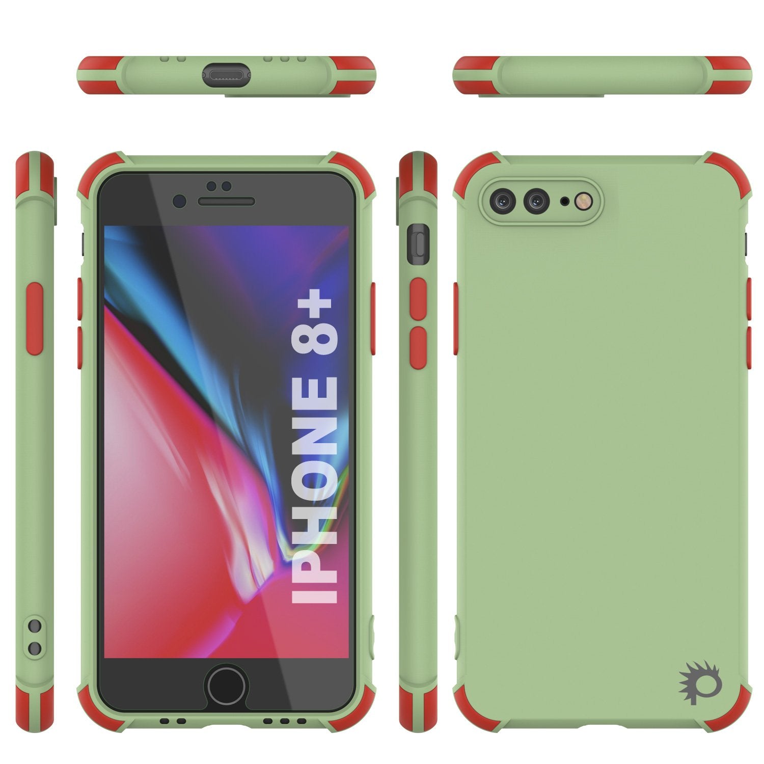 Punkcase Protective & Lightweight TPU Case [Sunshine Series] for iPhone 8+ Plus [Light Green]