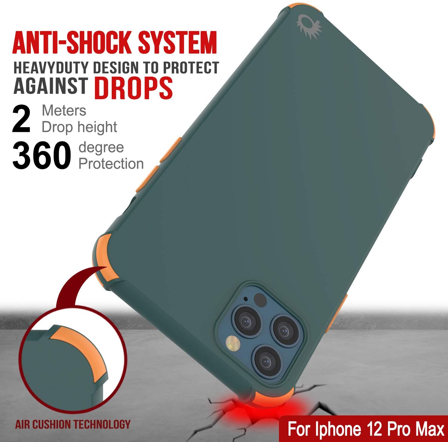 Punkcase Protective & Lightweight TPU Case [Sunshine Series] for iPhone 12 Pro Max [Dark Green]