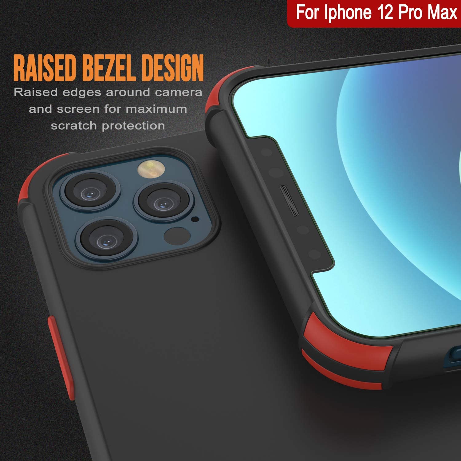Punkcase Protective & Lightweight TPU Case [Sunshine Series] for iPhone 12 Pro Max [Black]