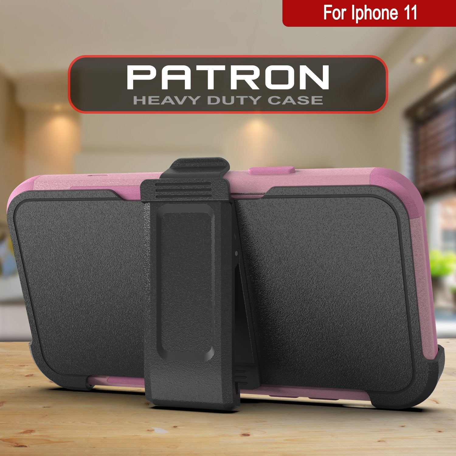 Punkcase for iPhone 11 Belt Clip Multilayer Holster Case [Patron Series] [Pink]
