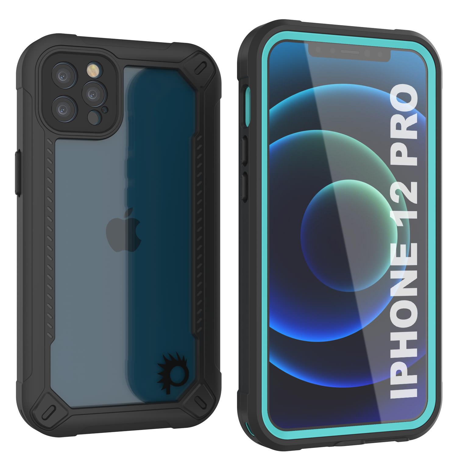 iPhone 12 Pro Waterproof IP68 Case, Punkcase [teal]  [Maximus Series] [Slim Fit] [IP68 Certified] [Shockresistant] Clear Armor Cover with Screen Protector | Ultimate Protection
