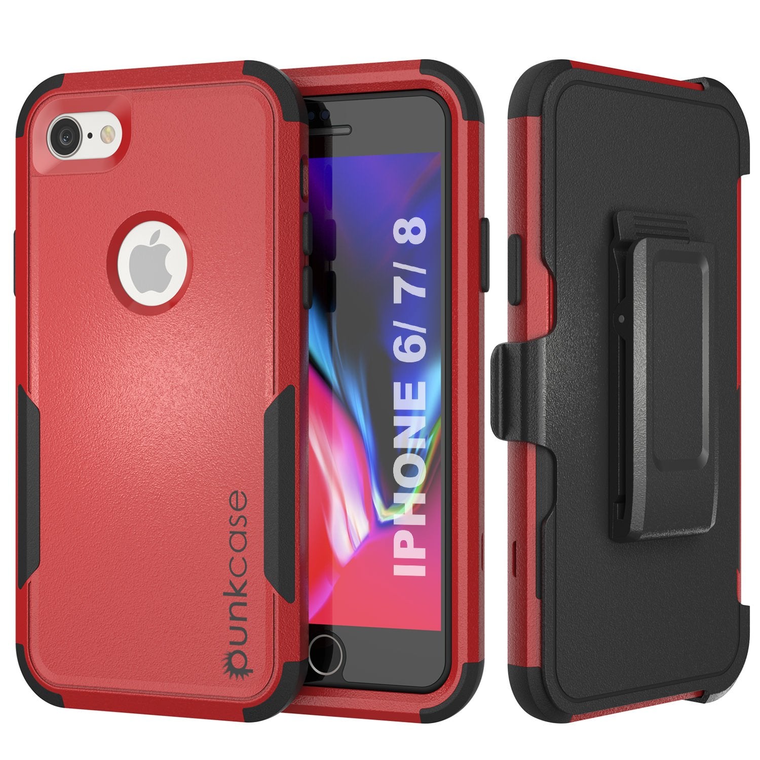 Punkcase for iPhone 6 Belt Clip Multilayer Holster Case [Patron Series] [Red-Black]