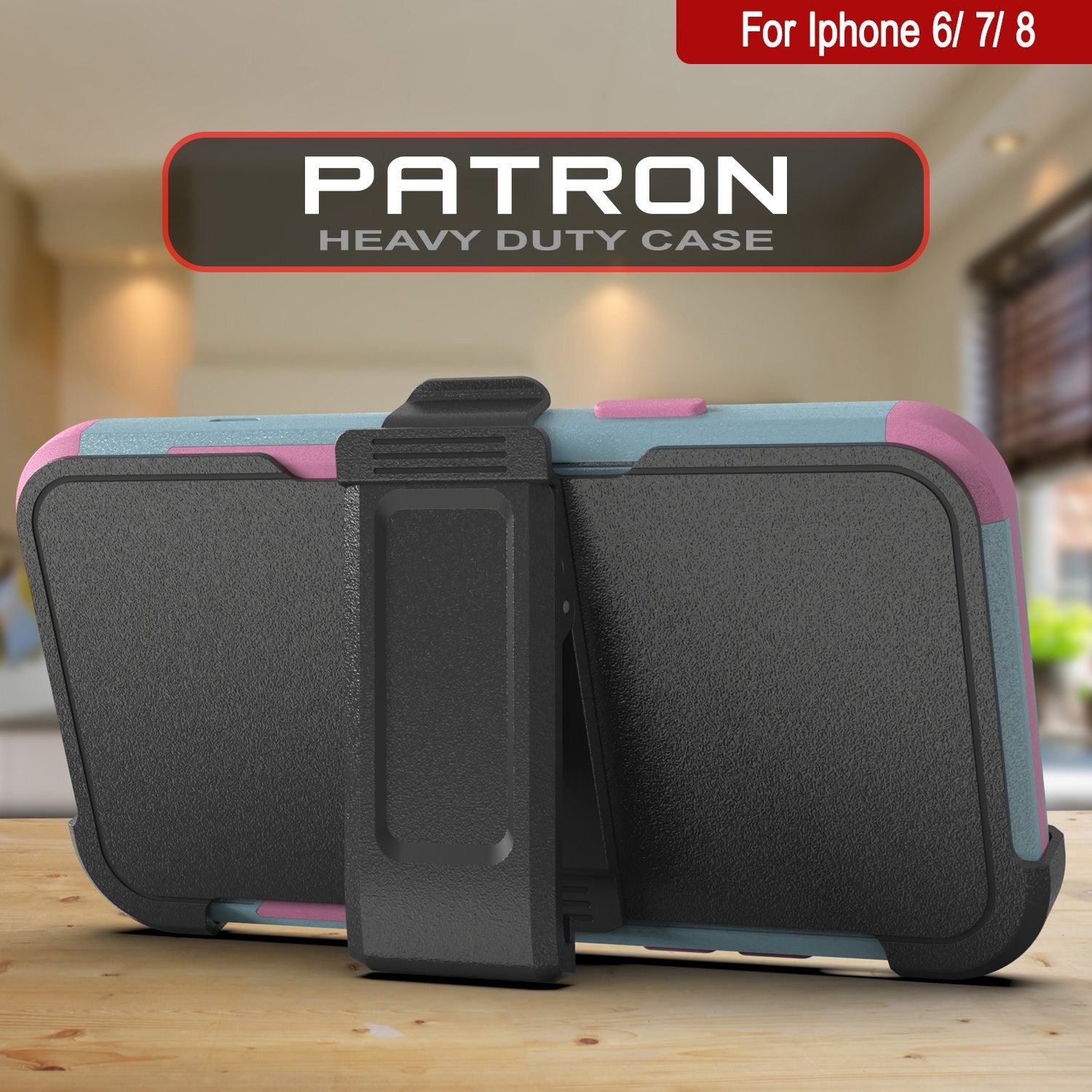 Punkcase for iPhone 6 Belt Clip Multilayer Holster Case [Patron Series] [Mint-Pink]