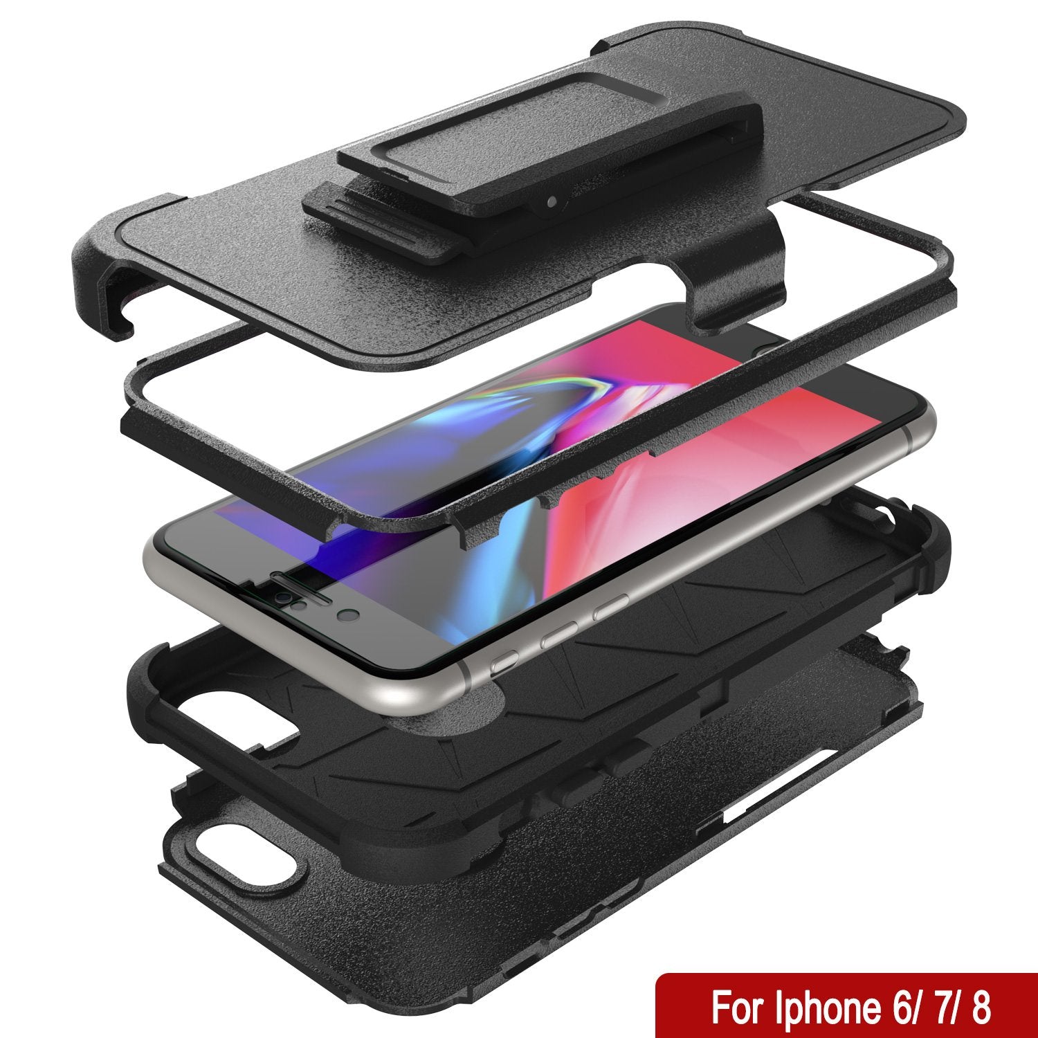 Punkcase for iPhone 6 Belt Clip Multilayer Holster Case [Patron Series] [Black]