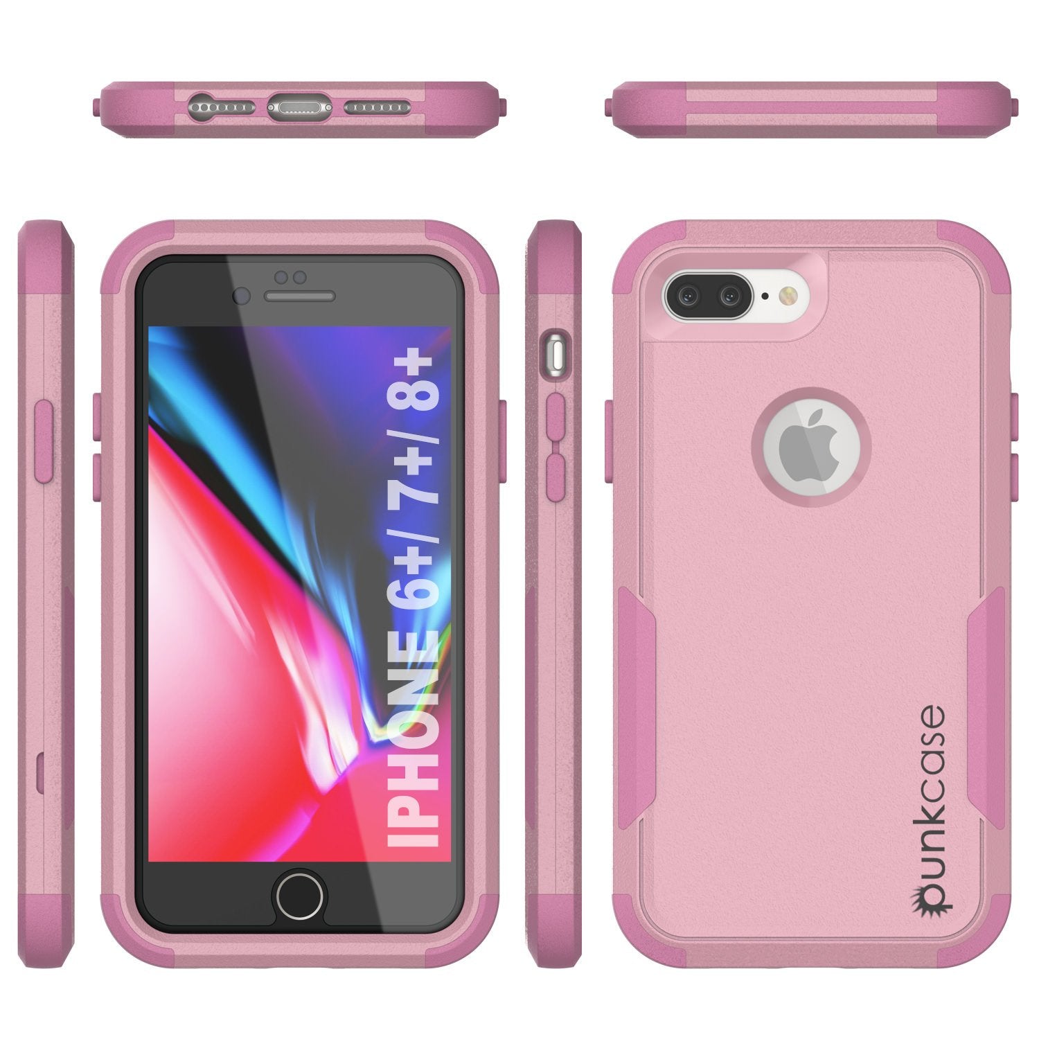 Punkcase for iPhone 7+ Plus Belt Clip Multilayer Holster Case [Patron Series] [Pink]