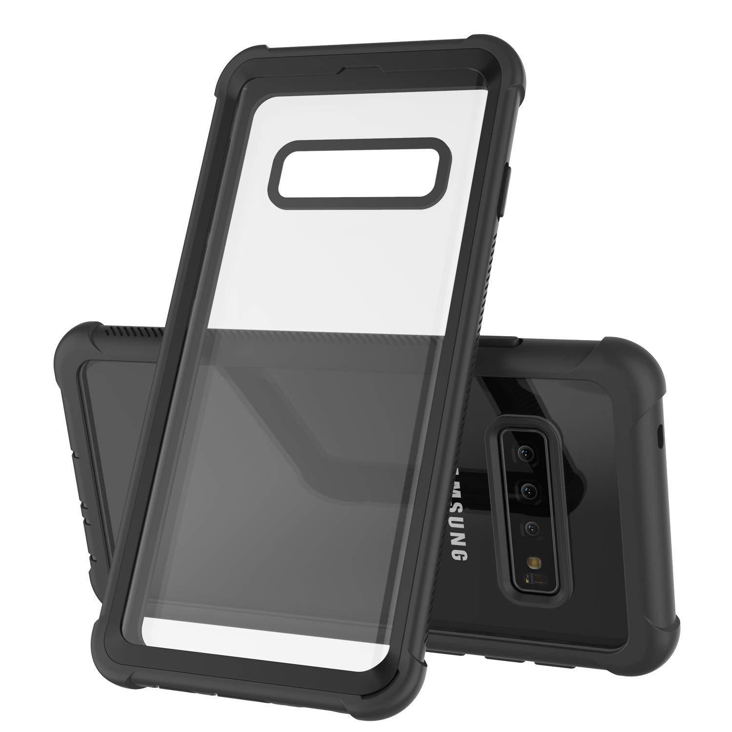 PunkCase Galaxy S20 Case, [Spartan Series] Clear Rugged Heavy Duty Cover W/Built in Screen Protector [Black]