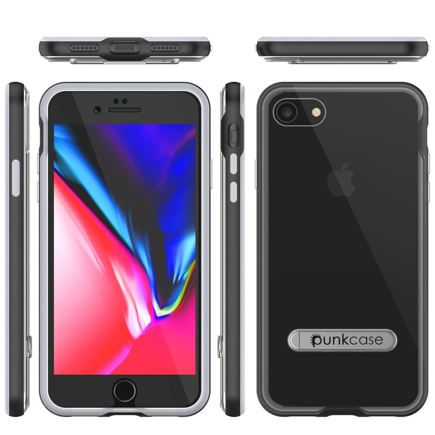 PunkCase iPhone 8 Lucid 3.0 Screen Protector W/ Anti-Shock Case [Black]