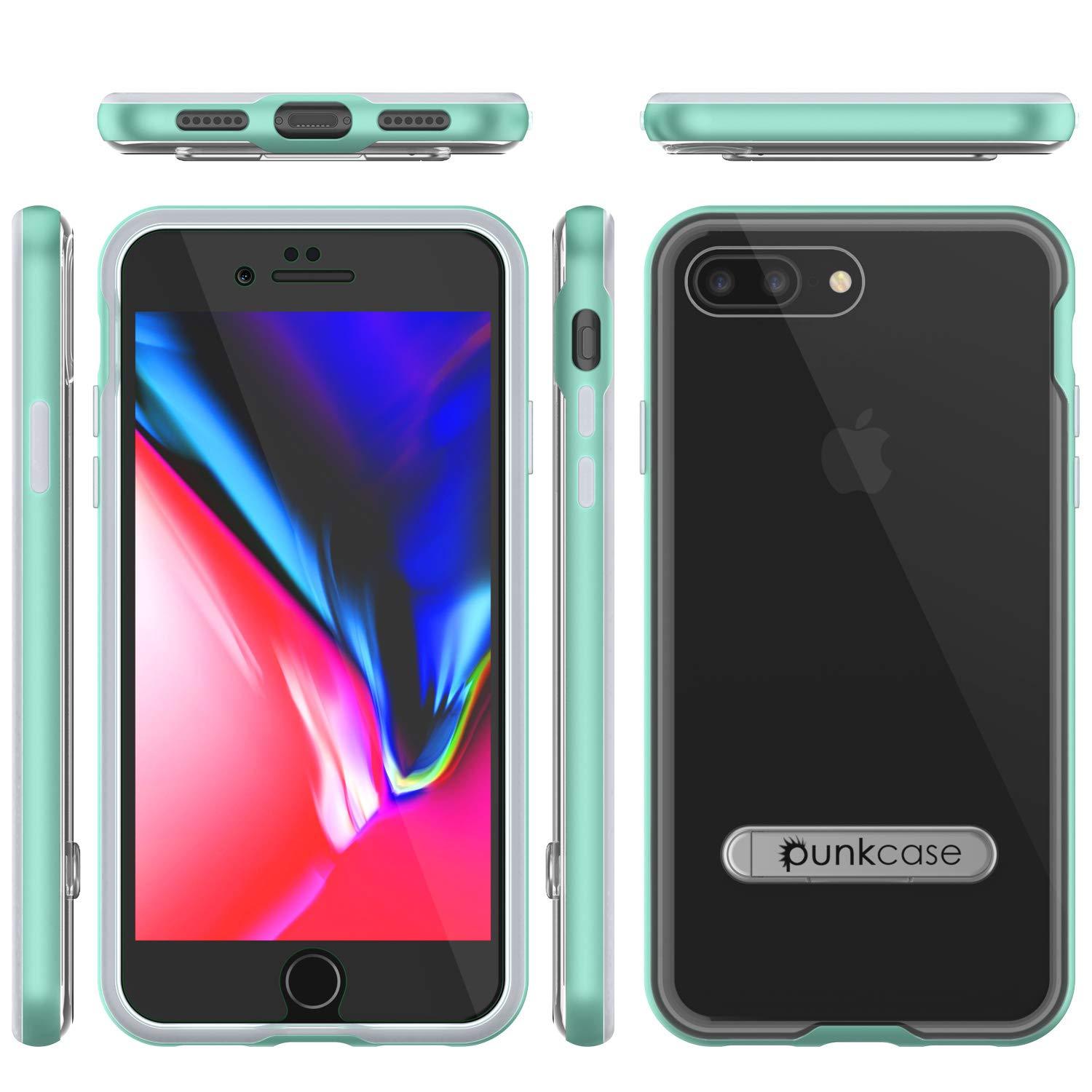 PunkCase iPhone 8+ Plus Lucid 3.0 Screen Protector W/ Anti-Shock Case [Teal]