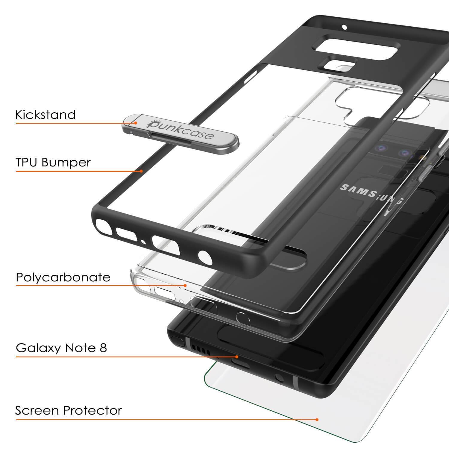 Capinha de Armadura Lucid 3.0 Punksase para Galaxy Note 9 com Suporte Integrado e Película de Proteção  [Ouro]
