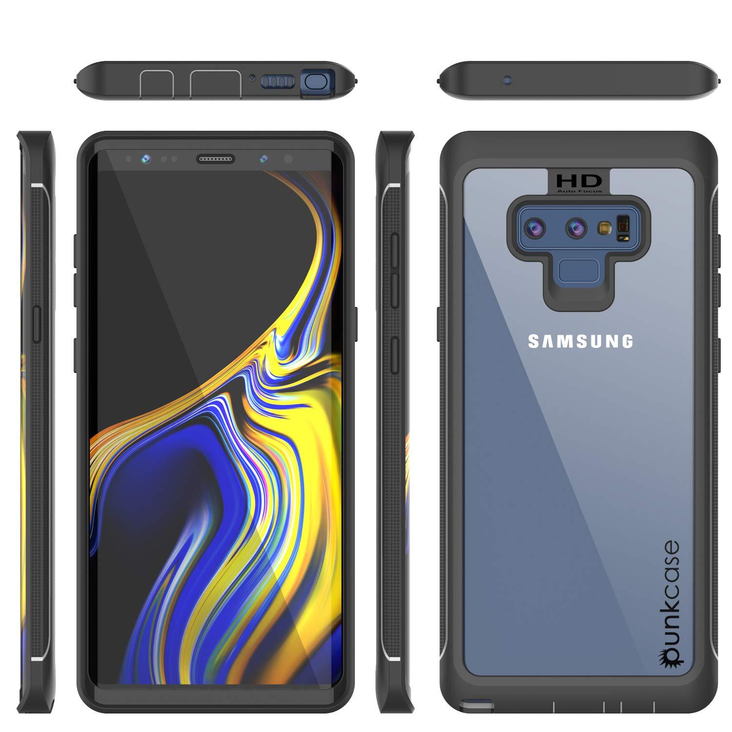 Punkcase Galaxy Note 9 Case, [Spartan Series] Black Rugged Heavy Duty Cover W/Built in Screen Protector