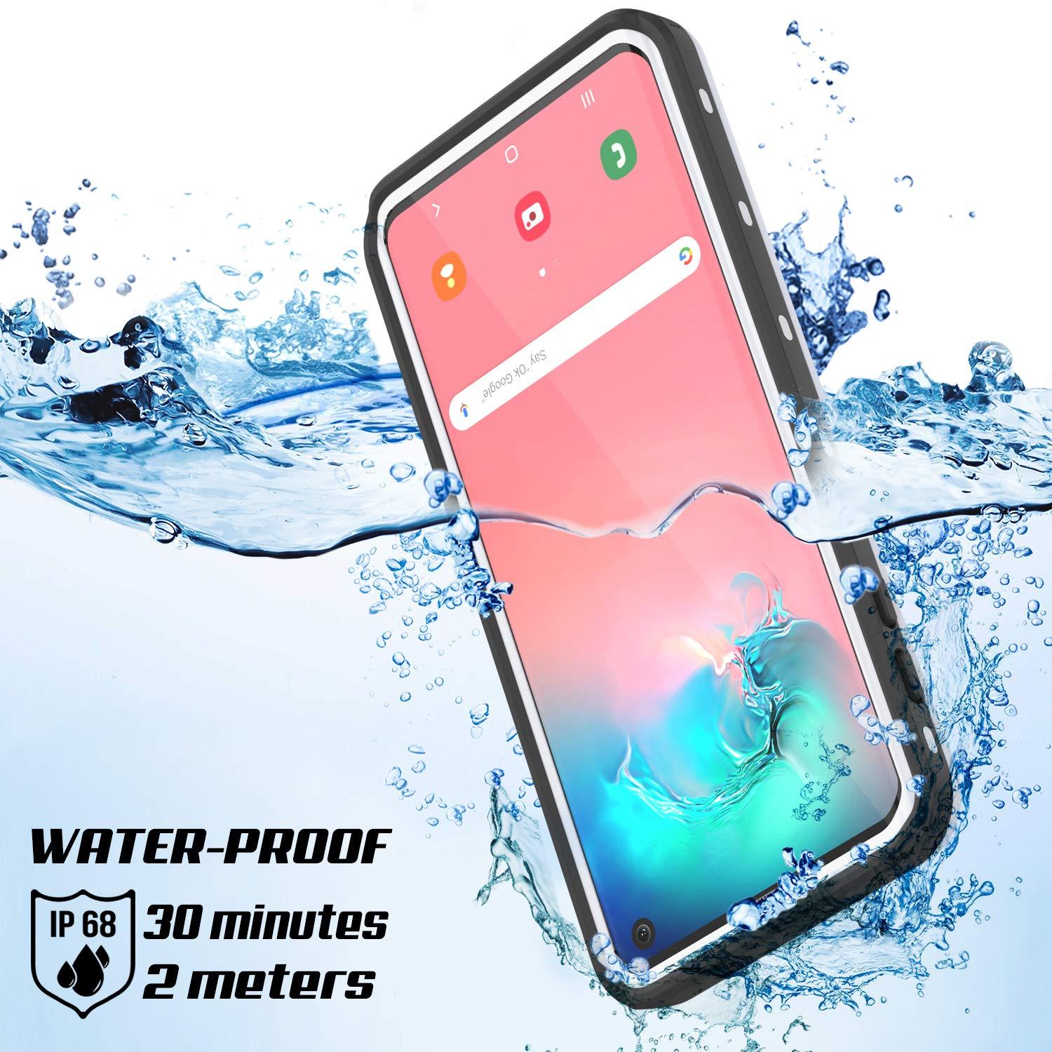 Galaxy S10 Waterproof Case, Punkcase [KickStud Series] Armor Cover [White]
