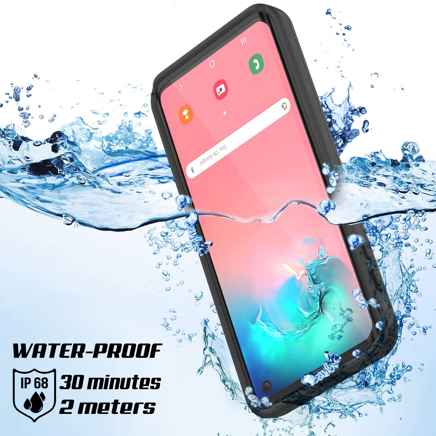 Galaxy S10 Waterproof Case, Punkcase [KickStud Series] Armor Cover [Black]