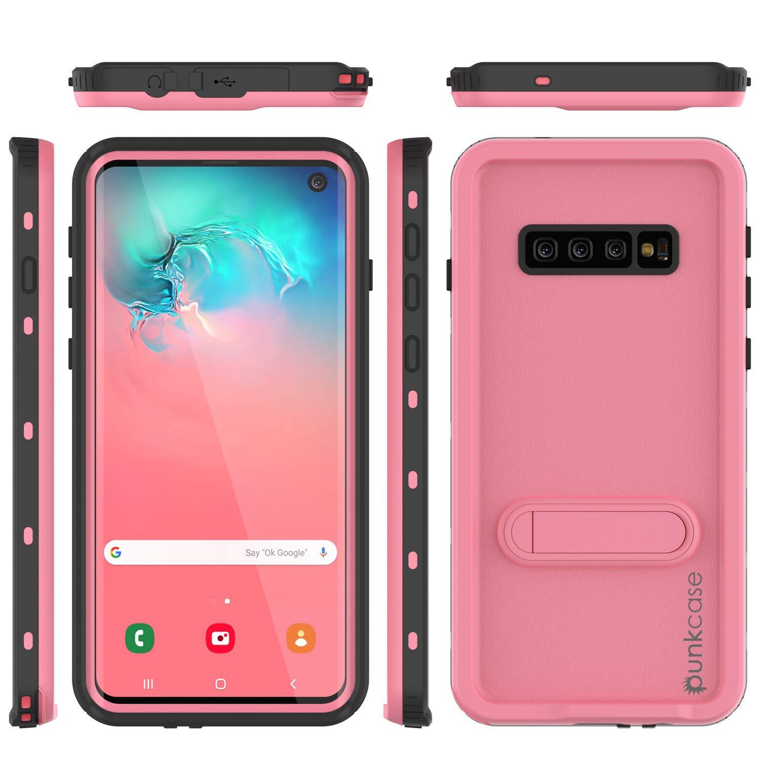 Galaxy S10 Waterproof Case, Punkcase [KickStud Series] Armor Cover [Pink]