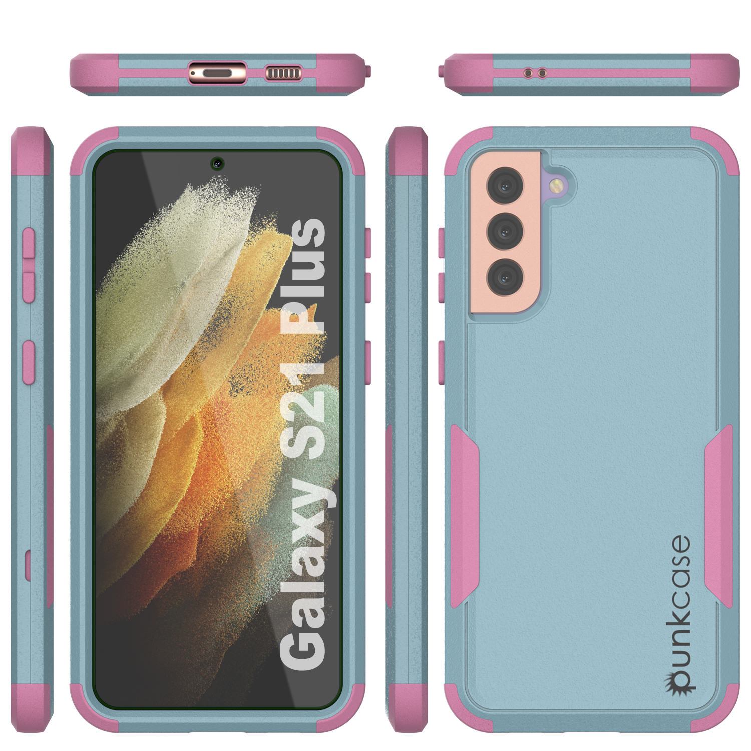 Punkcase for Galaxy S21+ Plus 5G Belt Clip Multilayer Holster Case [Patron Series] [Mint-Pink]