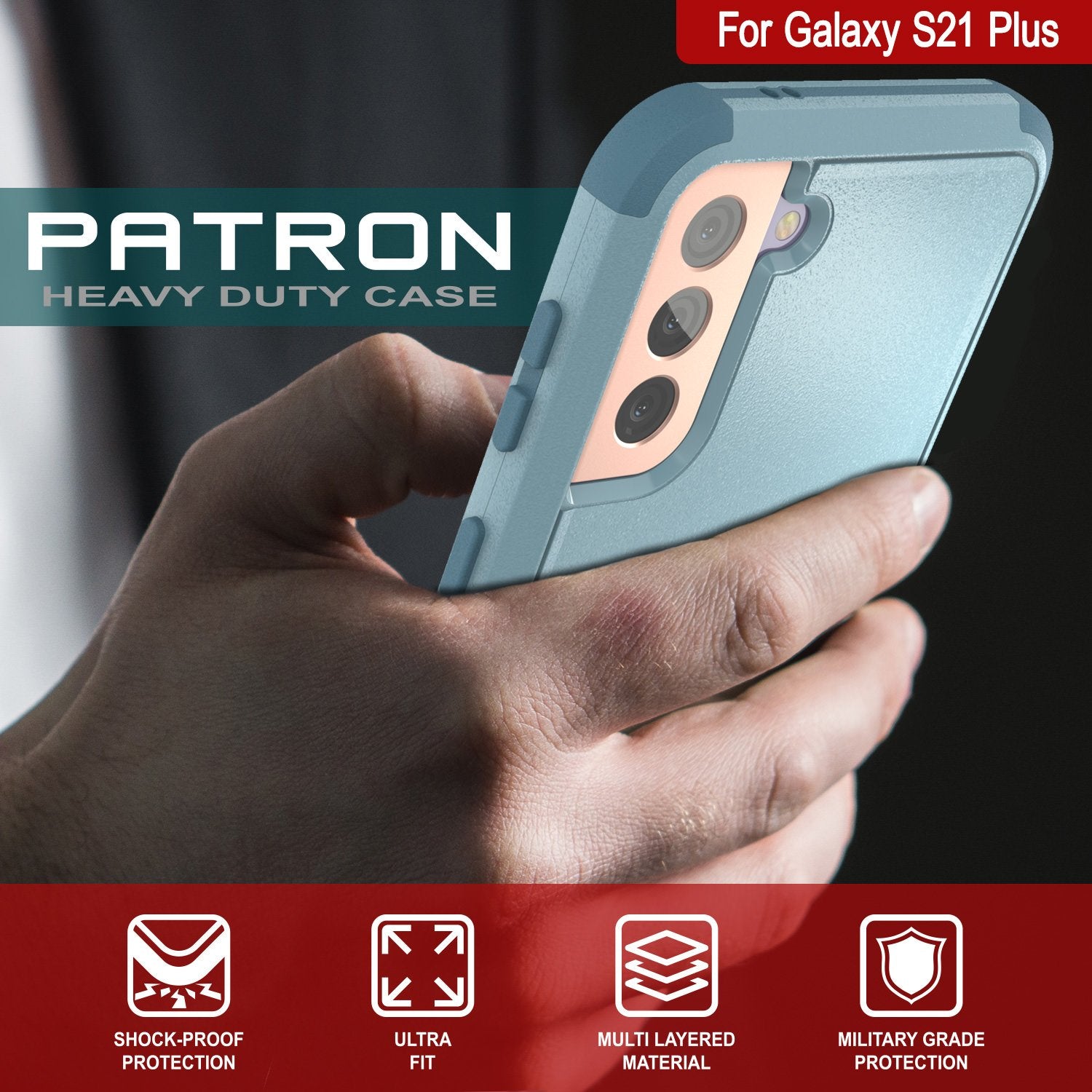 Punkcase for Galaxy S21+ Plus 5G Belt Clip Multilayer Holster Case [Patron Series] [Mint]