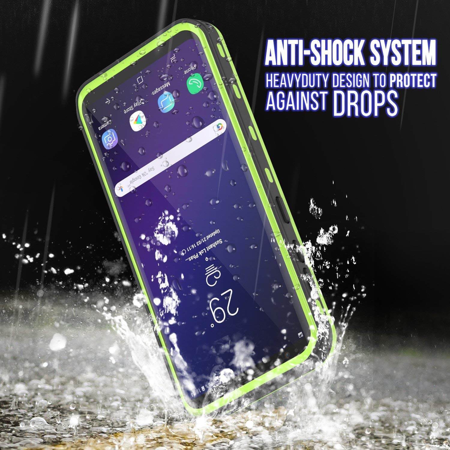 Galaxy S9 Water/Shockproof Slim Screen Protector Case [LIGHT GREEN]
