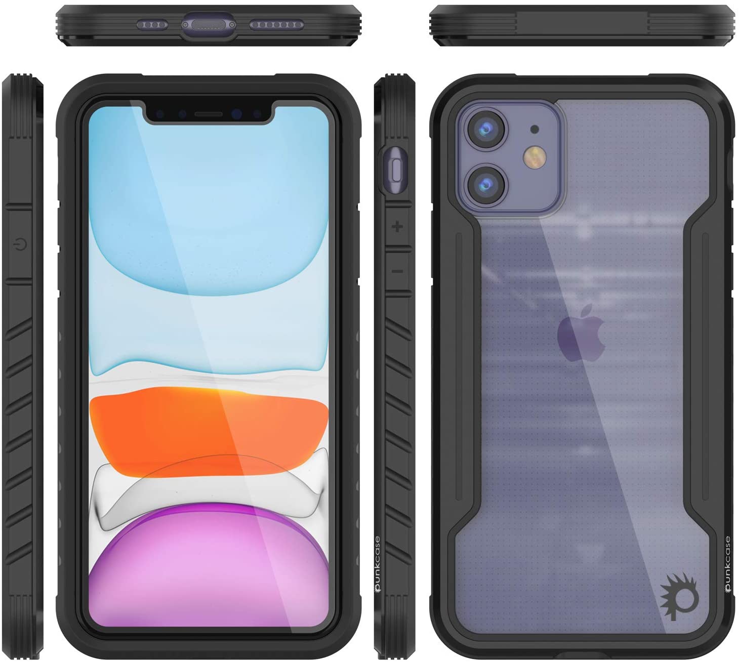 Punkcase iPhone 12 ravenger Case Protective Military Grade Multilayer Cover [Black]