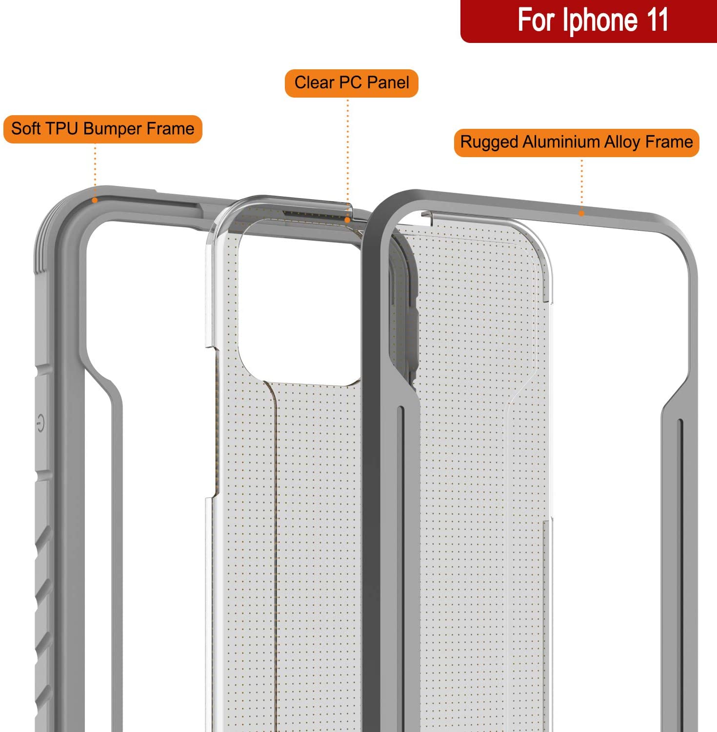 Punkcase iPhone 11 ravenger Case Protective Military Grade Multilayer Cover [Grey]