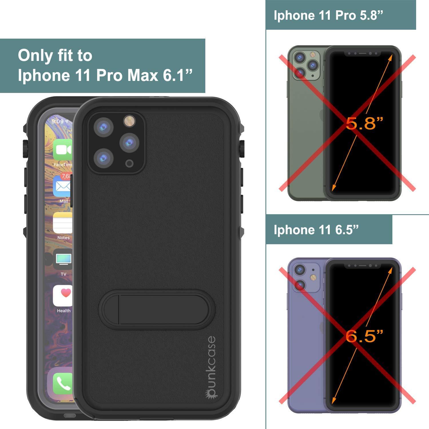 iPhone 11 Pro Max Waterproof Case, Punkcase [KickStud Series] Armor Cover [Red]