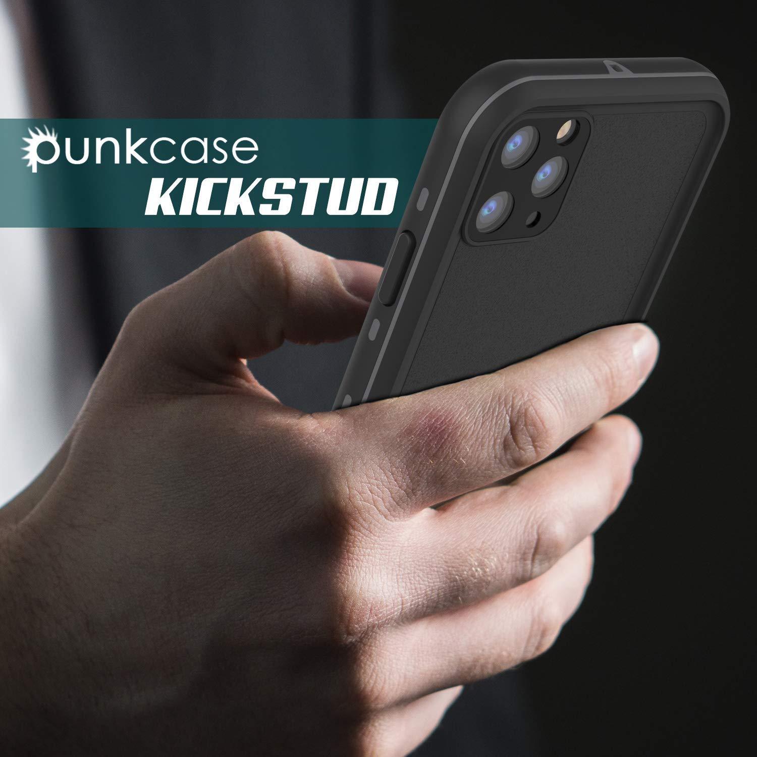 iPhone 11 Pro Max Waterproof Case, Punkcase [KickStud Series] Armor Cover [Black]