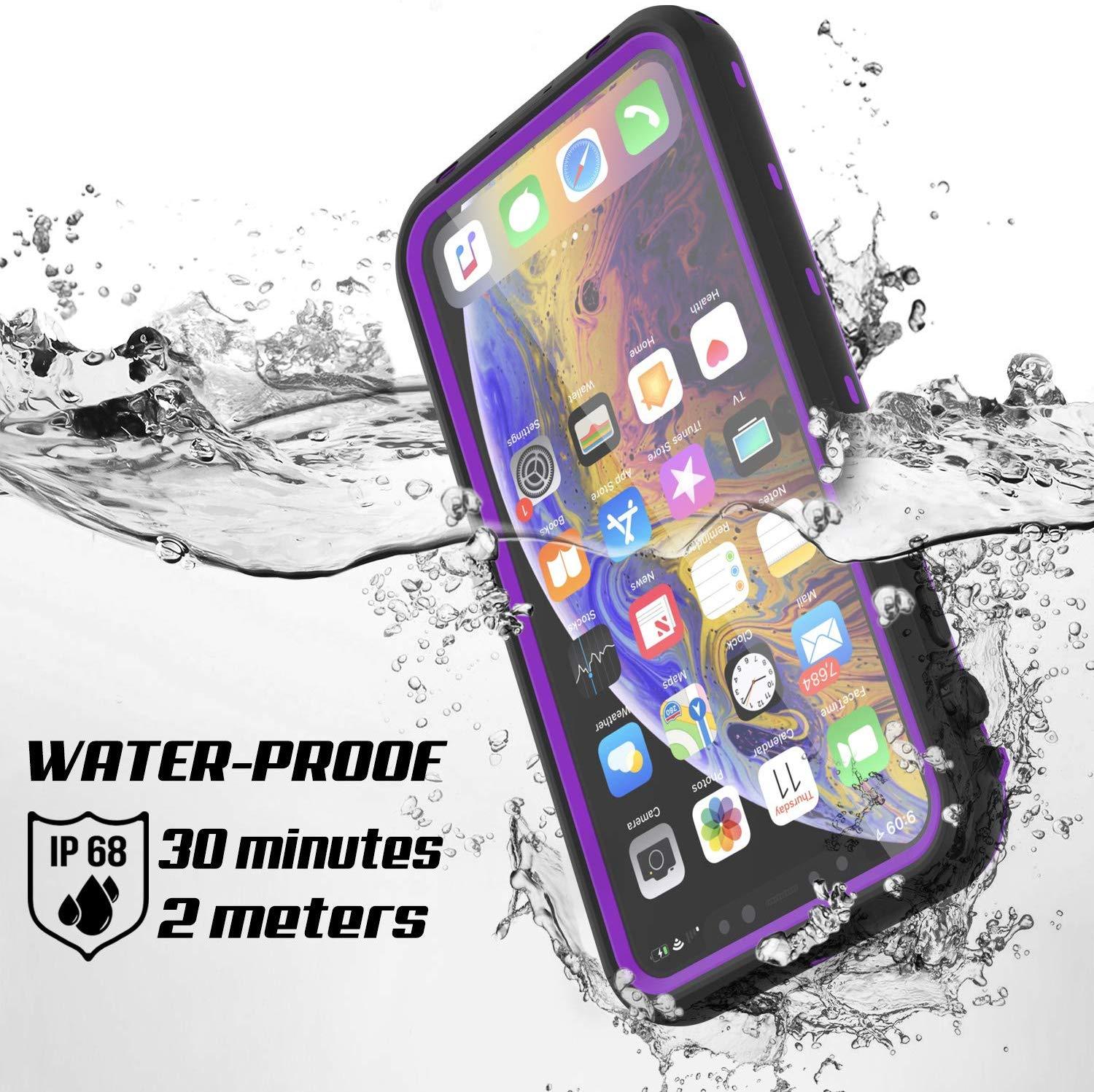 iPhone 11 Pro Max Waterproof Case, Punkcase [KickStud Series] Armor Cover [Purple]
