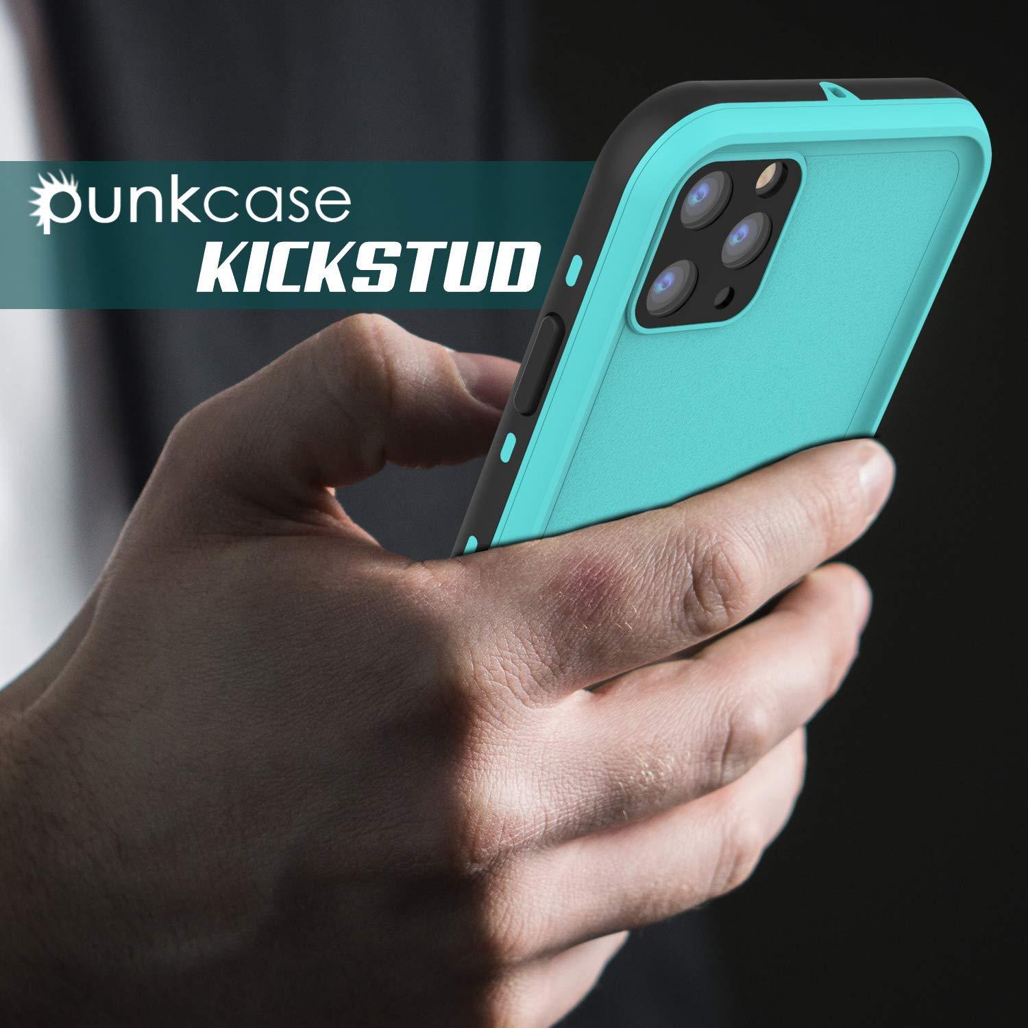 iPhone 11 Pro Max Waterproof Case, Punkcase [KickStud Series] Armor Cover [Teal]