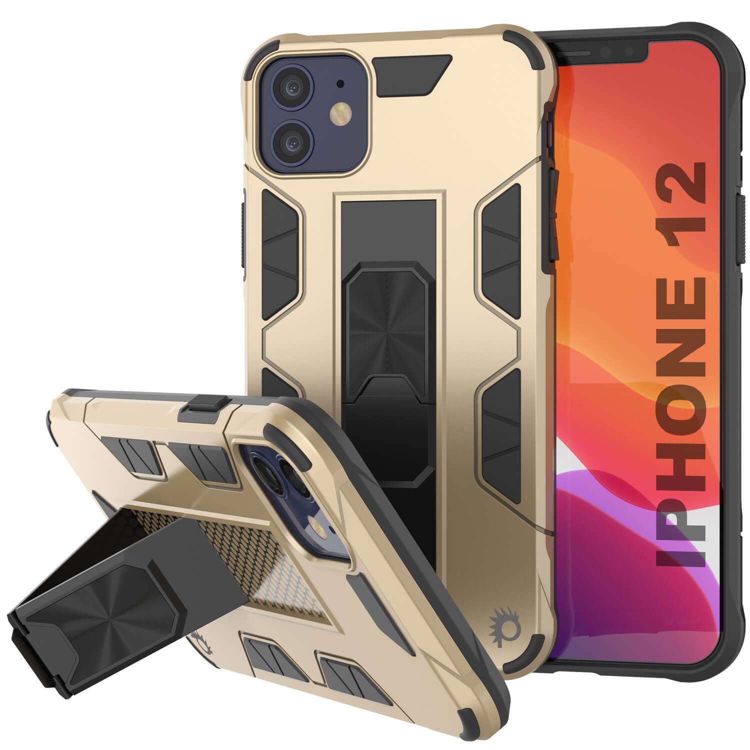 Punkcase iPhone 12 Case [ArmorShield Series] Military Style Protective Dual Layer Case Gold