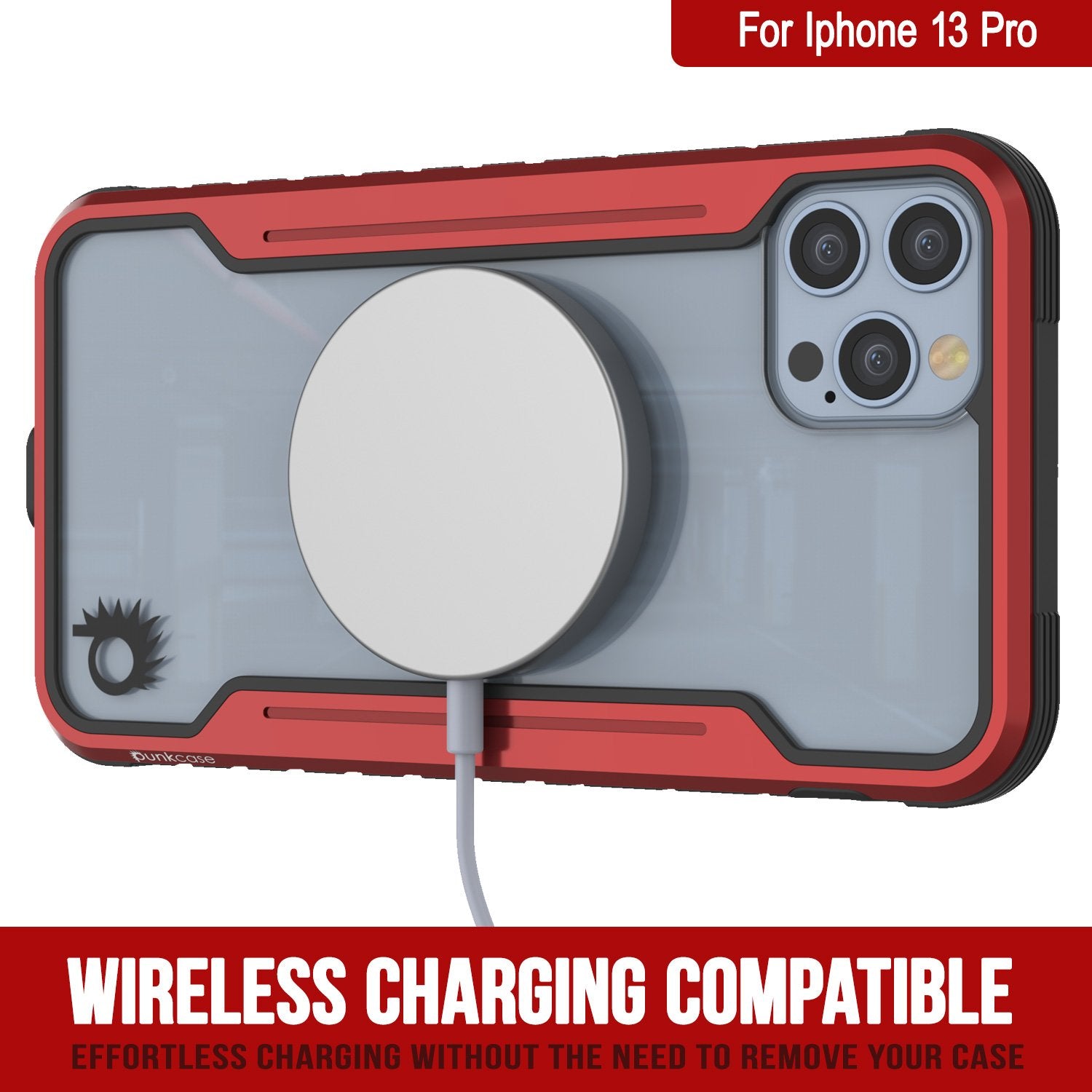 Punkcase iPhone 14 Pro Ravenger MAG Defense Case Protective Military Grade Multilayer Cover [Red]