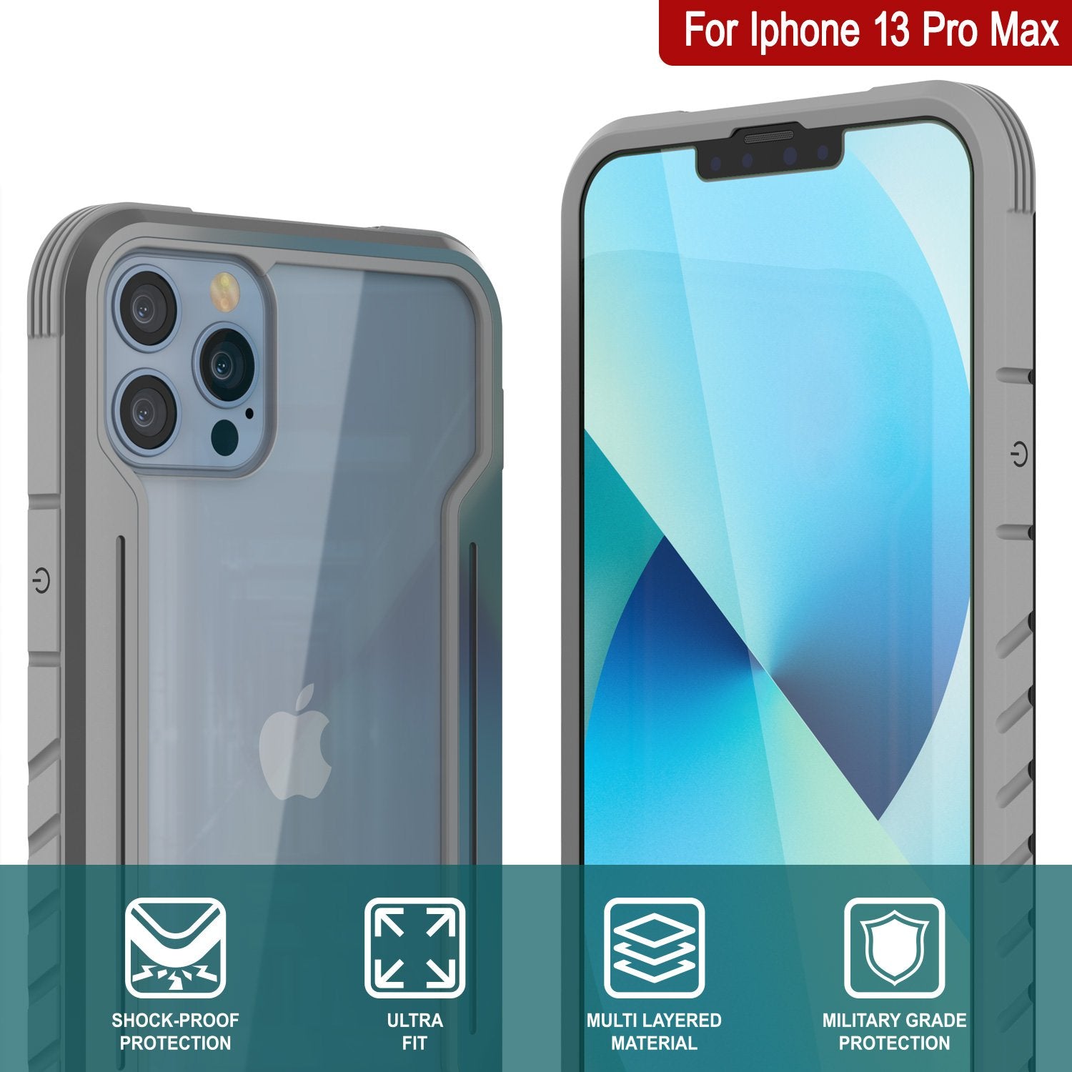 Punkcase iPhone 14 Pro Max Ravenger MAG Defense Case Protective Military Grade Multilayer Cover [Grey]