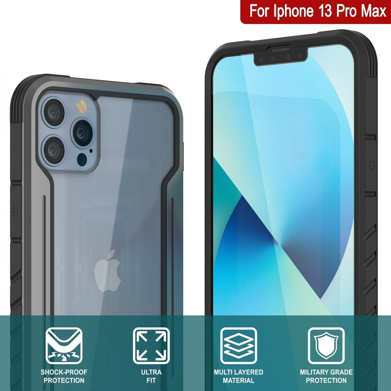 Punkcase iPhone 14 Pro Max Ravenger MAG Defense Case Protective Military Grade Multilayer Cover [Grey-Black]
