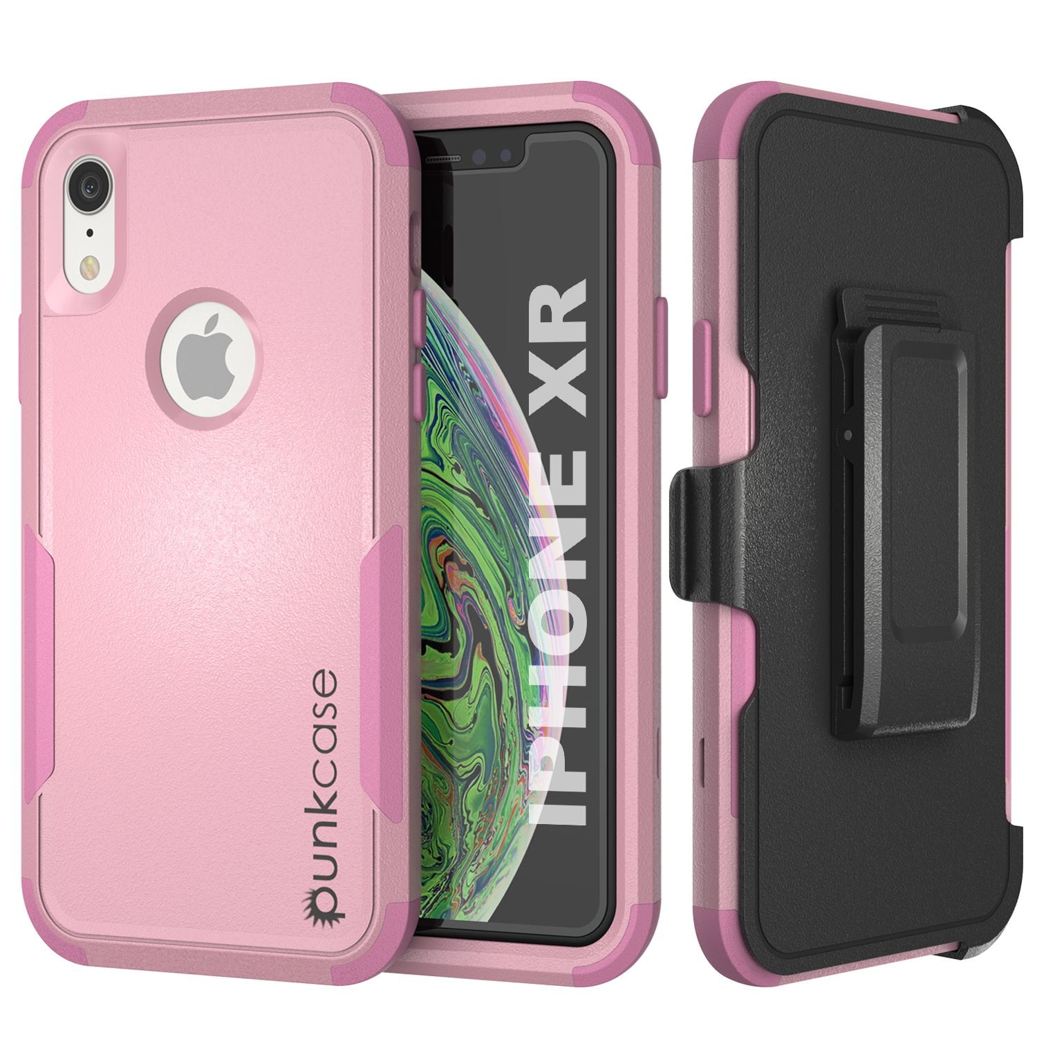 Punkcase for iPhone XR Belt Clip Multilayer Holster Case [Patron Series] [Pink]