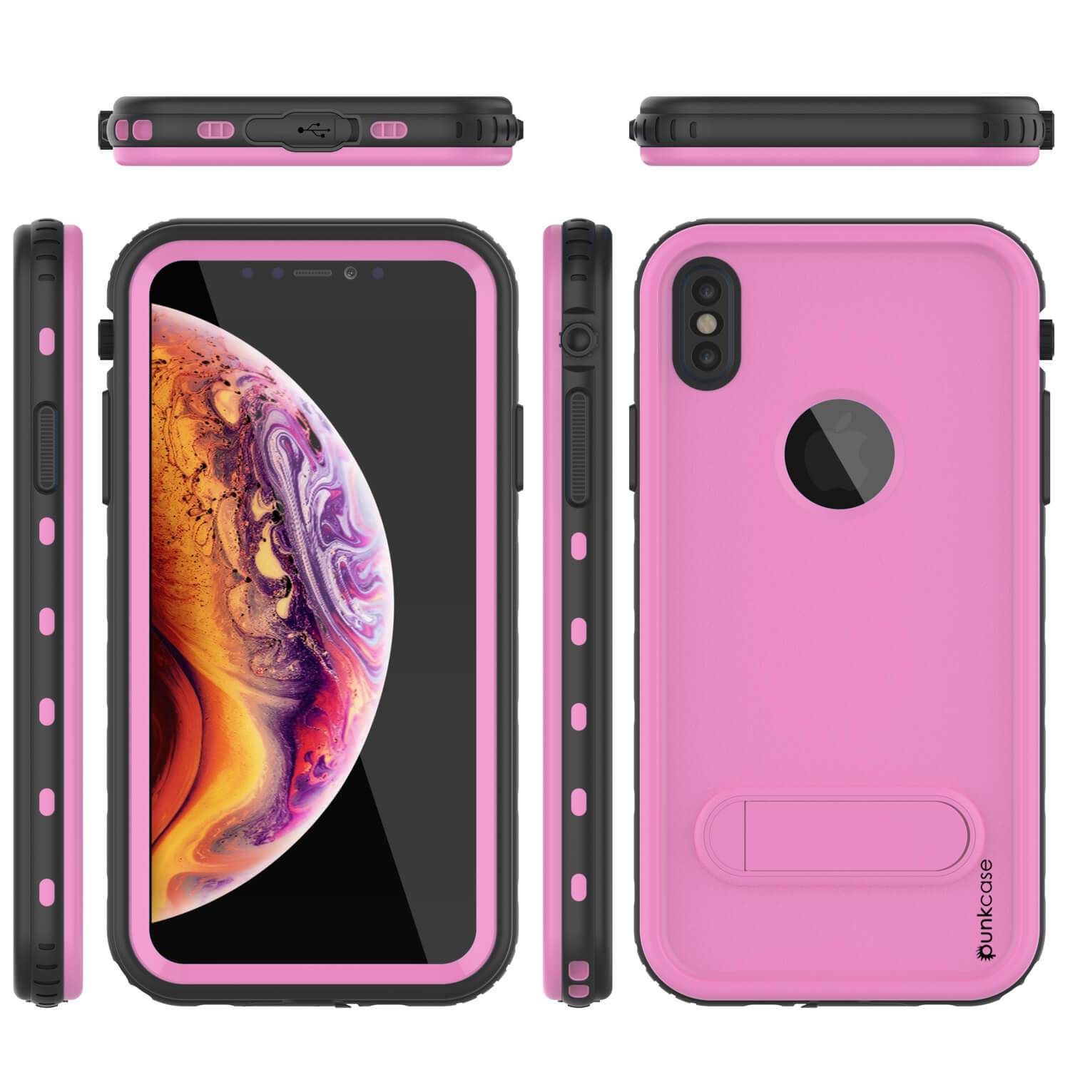 iPhone XR Waterproof Case, Punkcase [KickStud Series] Armor Cover [Pink]
