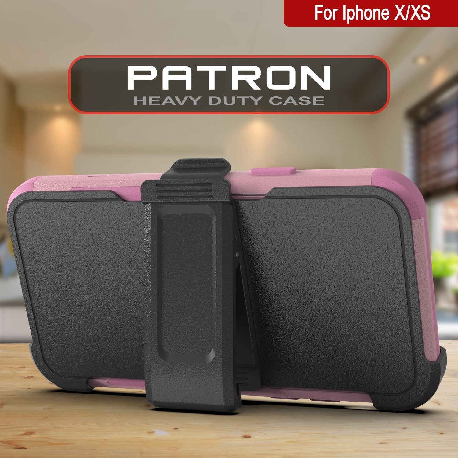 Punkcase for iPhone X Belt Clip Multilayer Holster Case [Patron Series] [Pink]