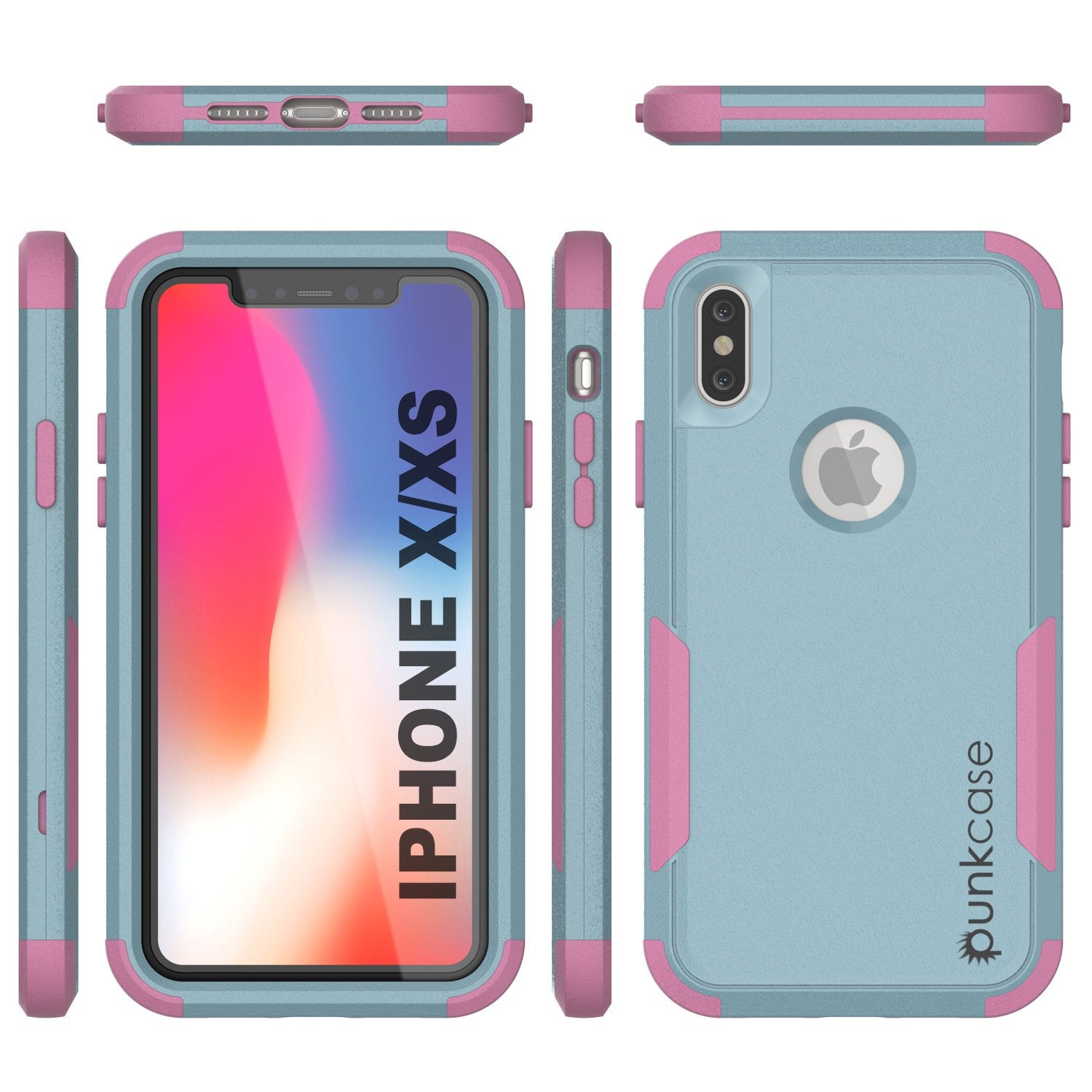 Punkcase for iPhone XS Belt Clip Multilayer Holster Case [Patron Series] [Mint-Pink]