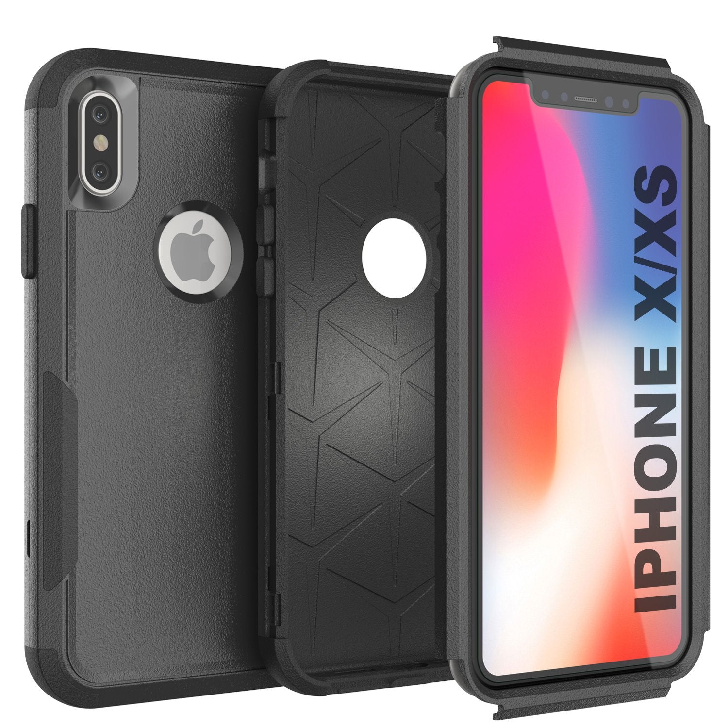 Punkcase for iPhone XS Belt Clip Multilayer Holster Case [Patron Series] [Black]