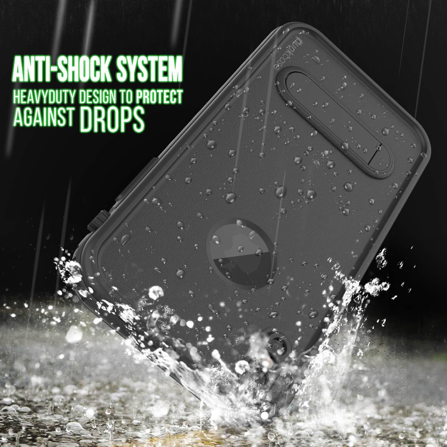 iPhone XS Max Waterproof Case, Punkcase [KickStud Series] Armor Cover [Black]