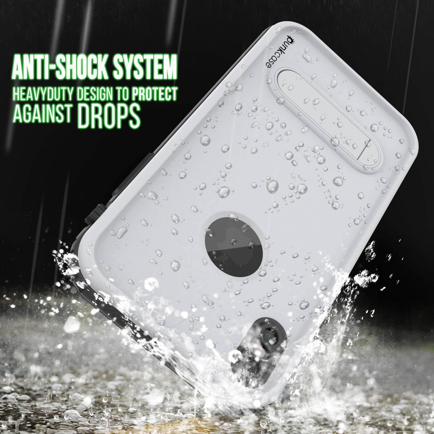 iPhone XS Waterproof Case, Punkcase [KickStud Series] Armor Cover [White]